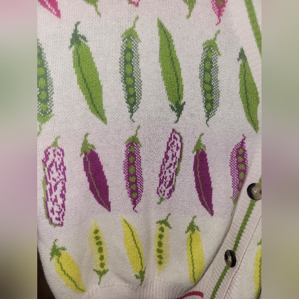 Rachel Antonoff Whimsical Vegetable Print Cardigan L - Picture 5 of 6